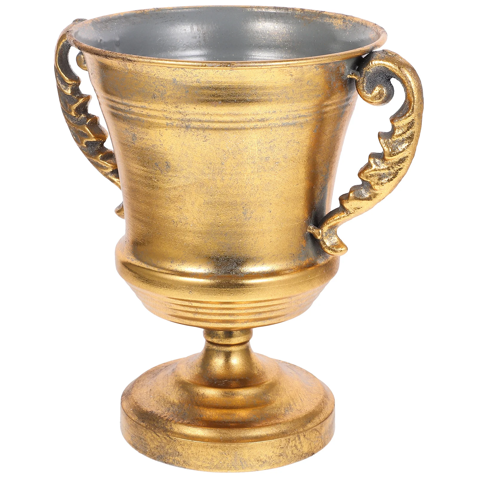 

Gold Finish Iron Floral Pot Unique Flower Arrangement Vase for Home Office Decor Lasting Metal Planter