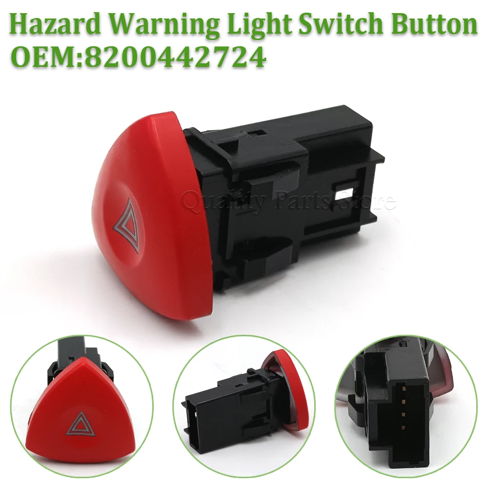 Interrupteur de lampe clignotant d'urgence, nouveau bouton de commutation de voyant d'avertissement de danger pour Renault Trafic Espace Laguna Vauxhall Vivaro 8200442724