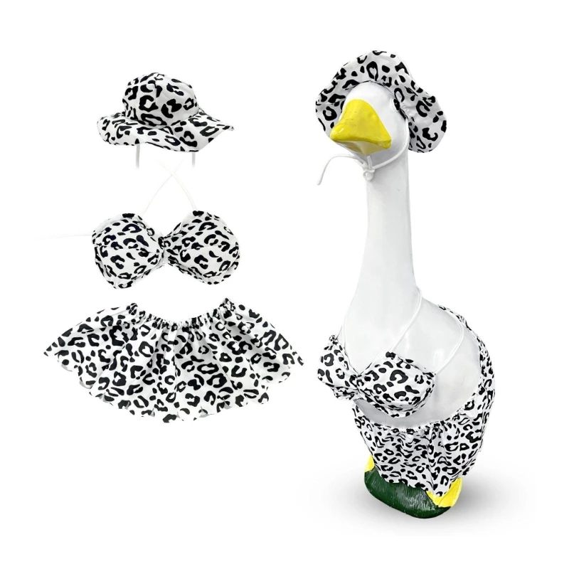Waterfowl Swimsuit Set With Sun Hat For Lawn Statue Summer Beach Holiday Funny KXRE