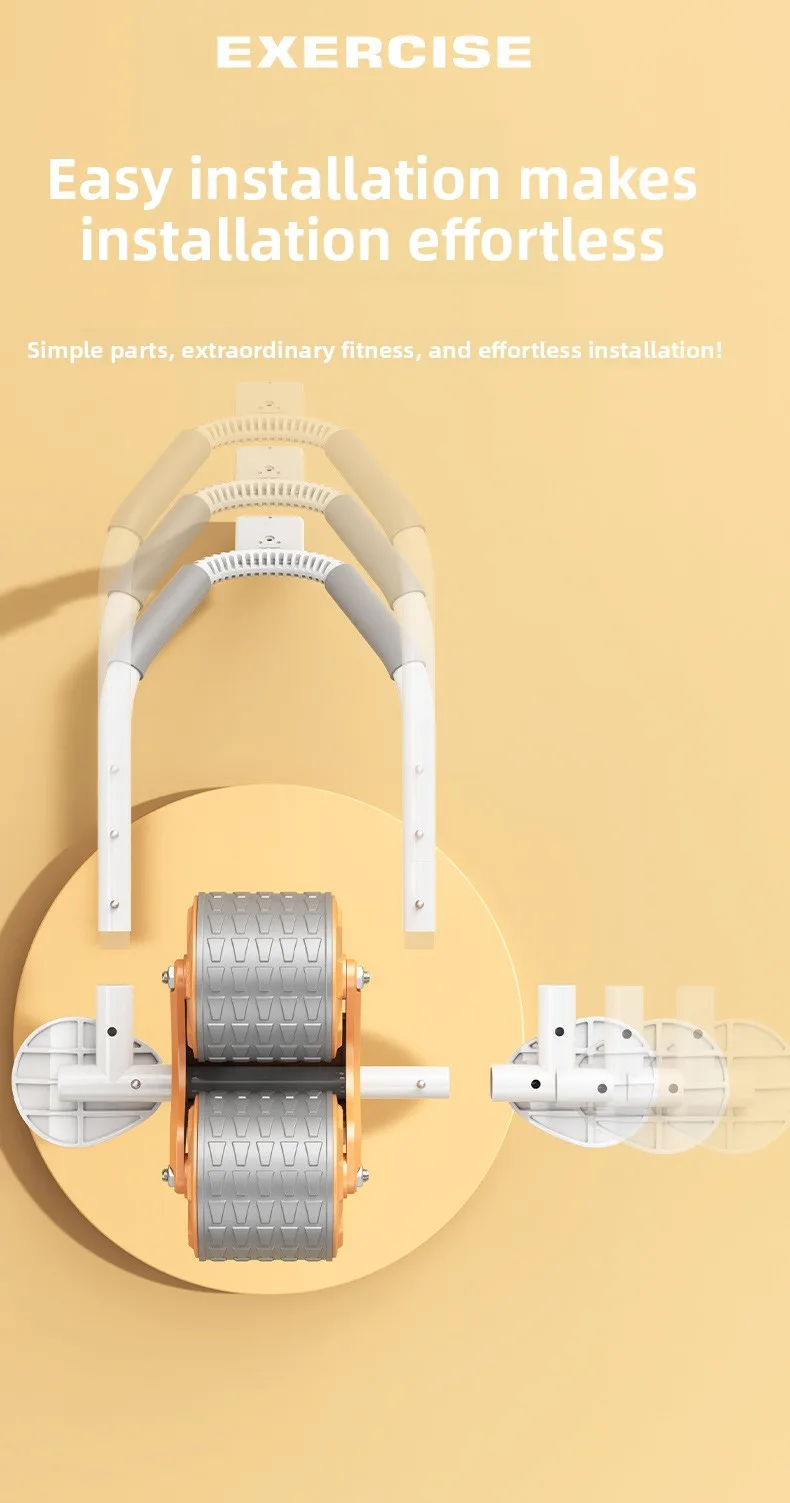 Bauchtrainer mit zwei Rädern, rutschfest, stabil, Fitnessgerät für Zuhause, Bauchformung, Core-Trainer für Anfänger – Detail 2