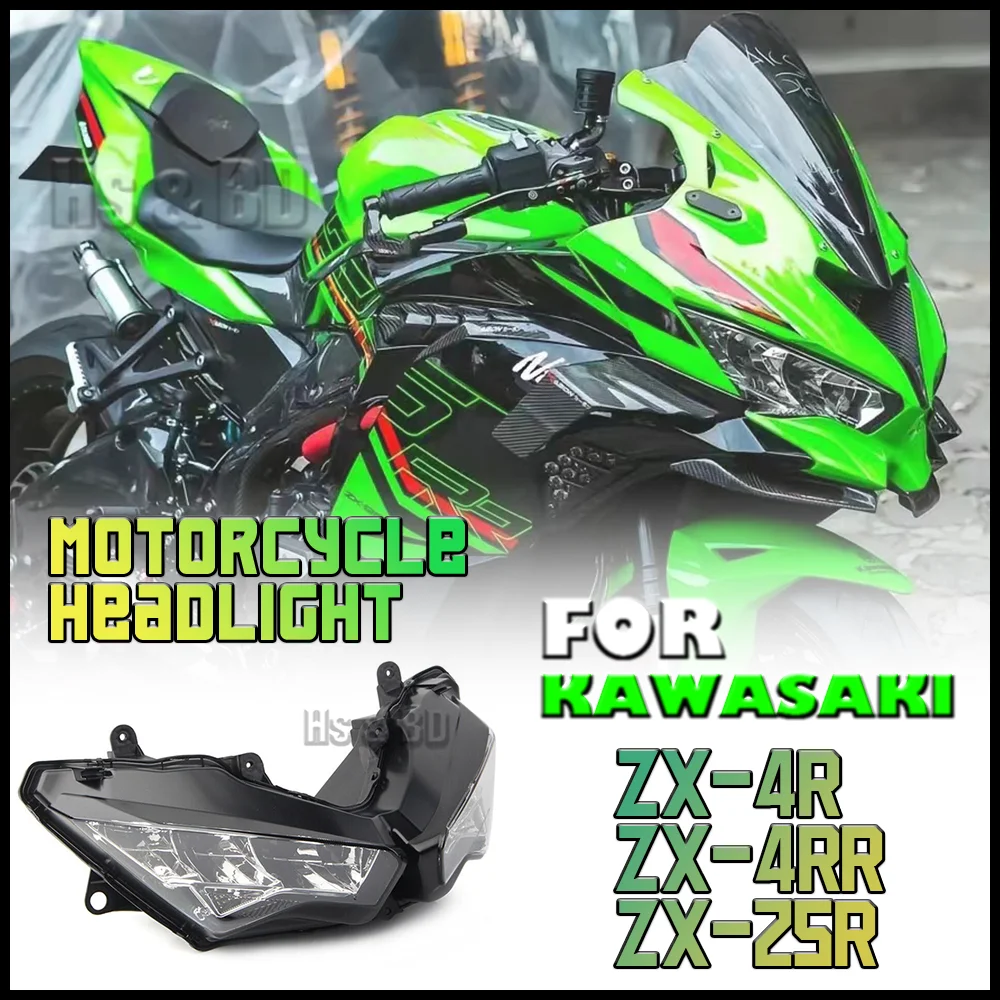 Motorcycle headlight For Kawasaki ZX-4R ZX-4RR ZX-25R Front Headlight Lamp Assembly Lens HeadlLamp LED spotlights