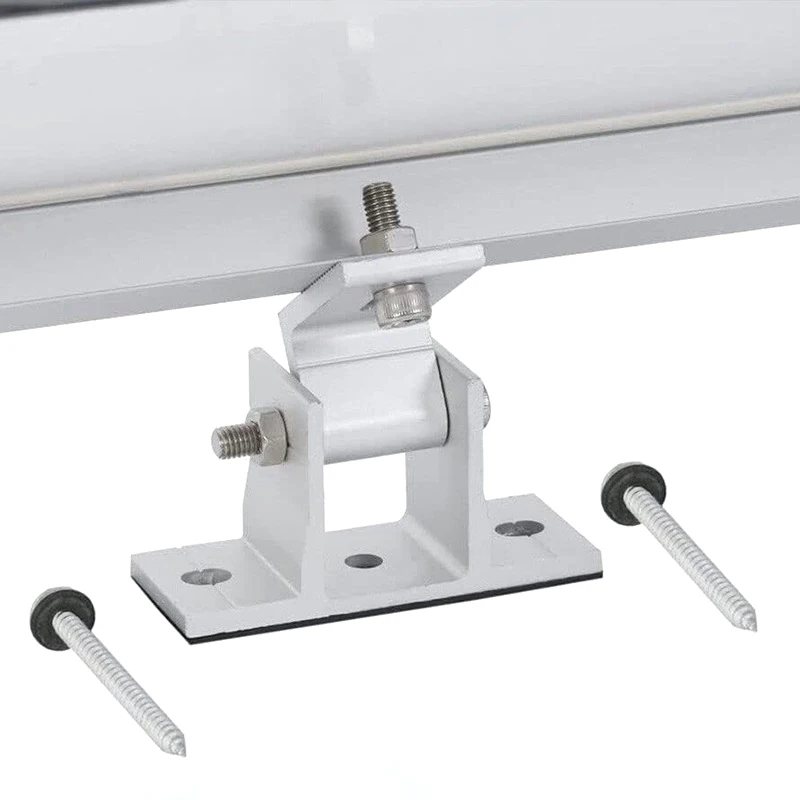 4PCS Aluminum Alloy Solar Panel Rotatable Elevation With Angle Bracket Roof Mounting Attachment Tilt Mounting Rail Support