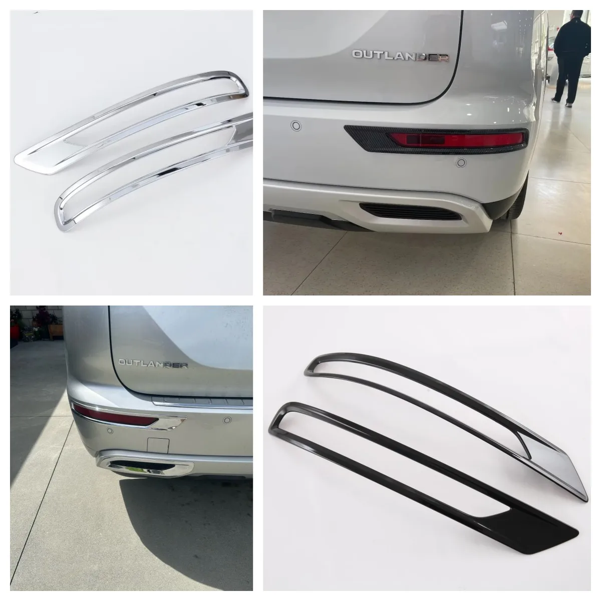 

For Mitsubishi Outlander 2021 2022 2023 2024 Rear Foglight Frame Cover Tail Bumper Strip Trim ABS Chrome Car Styling Accessories