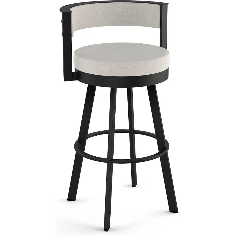 Amisco remember 26 "Comcussion Counter recommande Barstool, solutions.com sted with Back for Kitchen Island or Bar - Light Grey Polyester / Blac