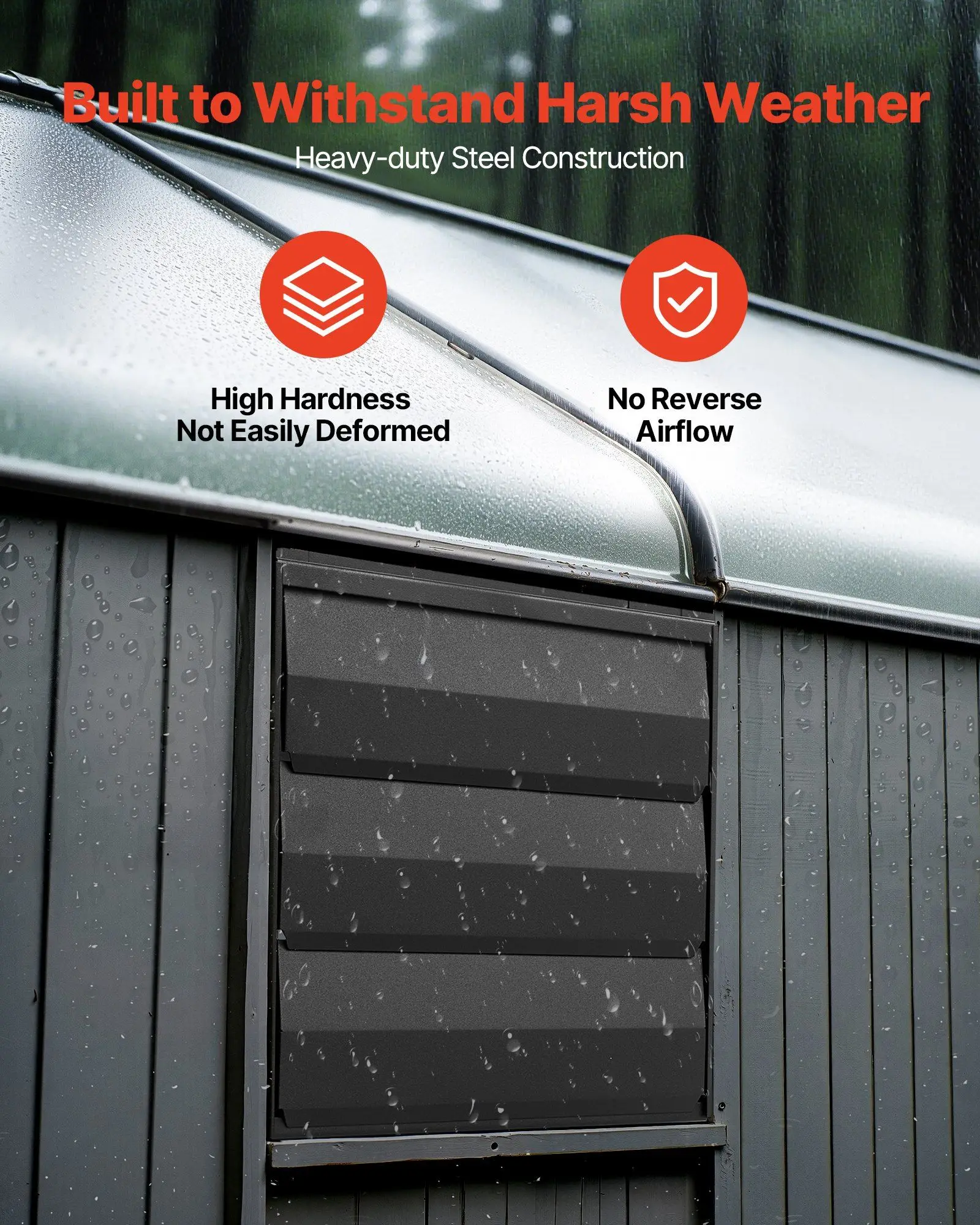 10 inch Shutter Exhaust Fan 1000 CFM Wall Mounted Attic Fan with Smart Temperature Control & Timer for Shed Garage Ventilation