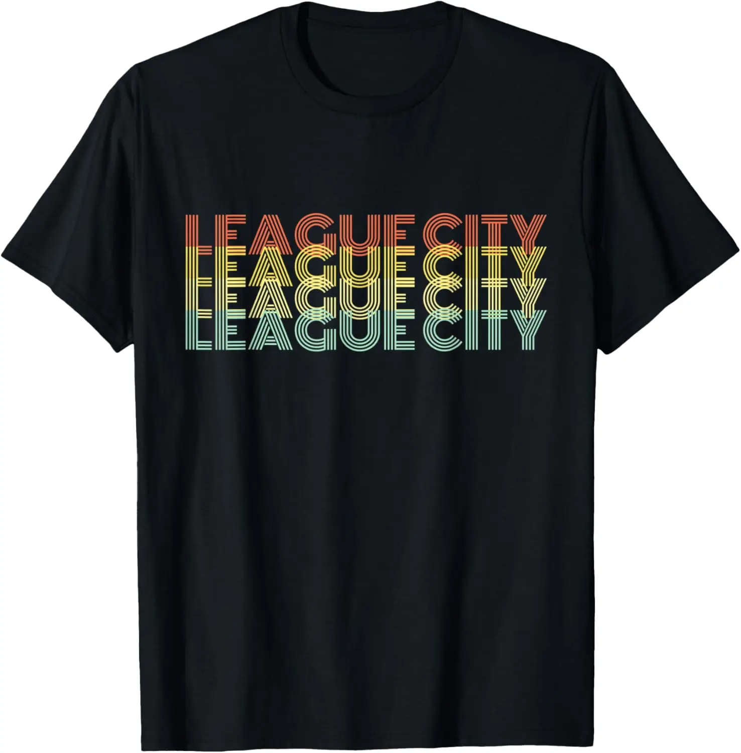 

League City City Retro Vintage Hometown Texas T-Shirt