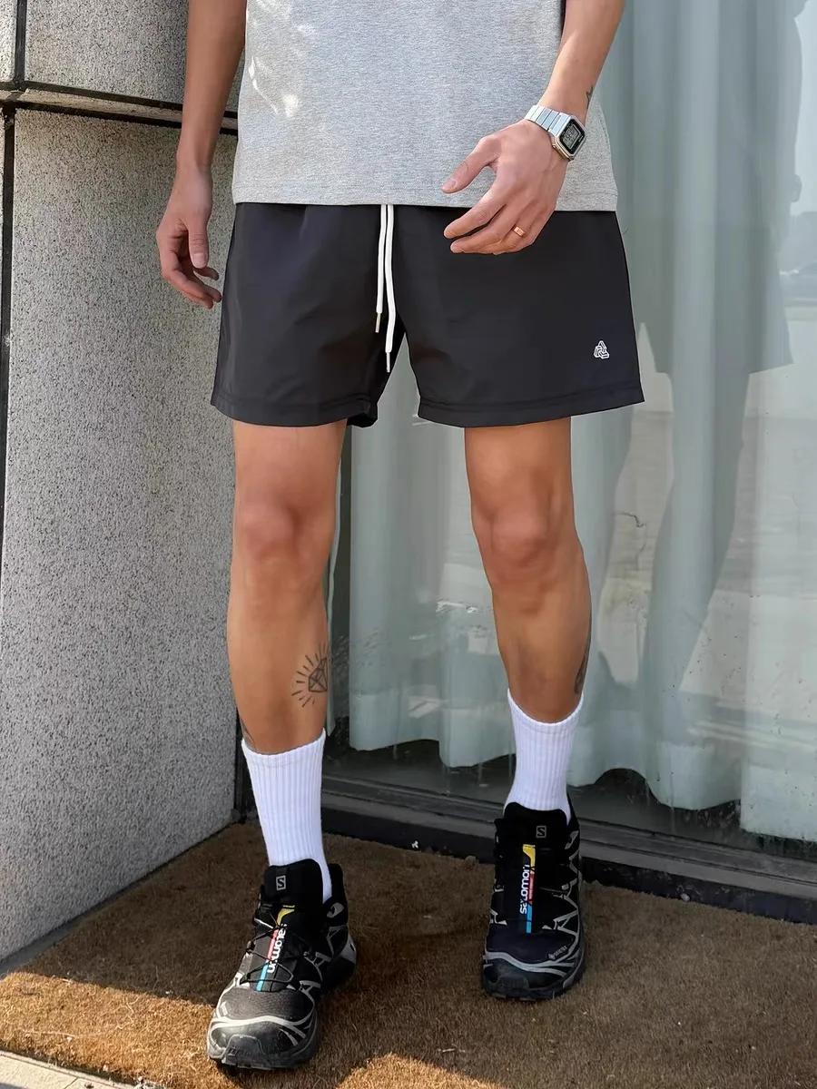 

American Retro Embroidered Sports Shorts Men's Summer Casual Lightweight Outdoor Knee-Length Four-Fifths Pants