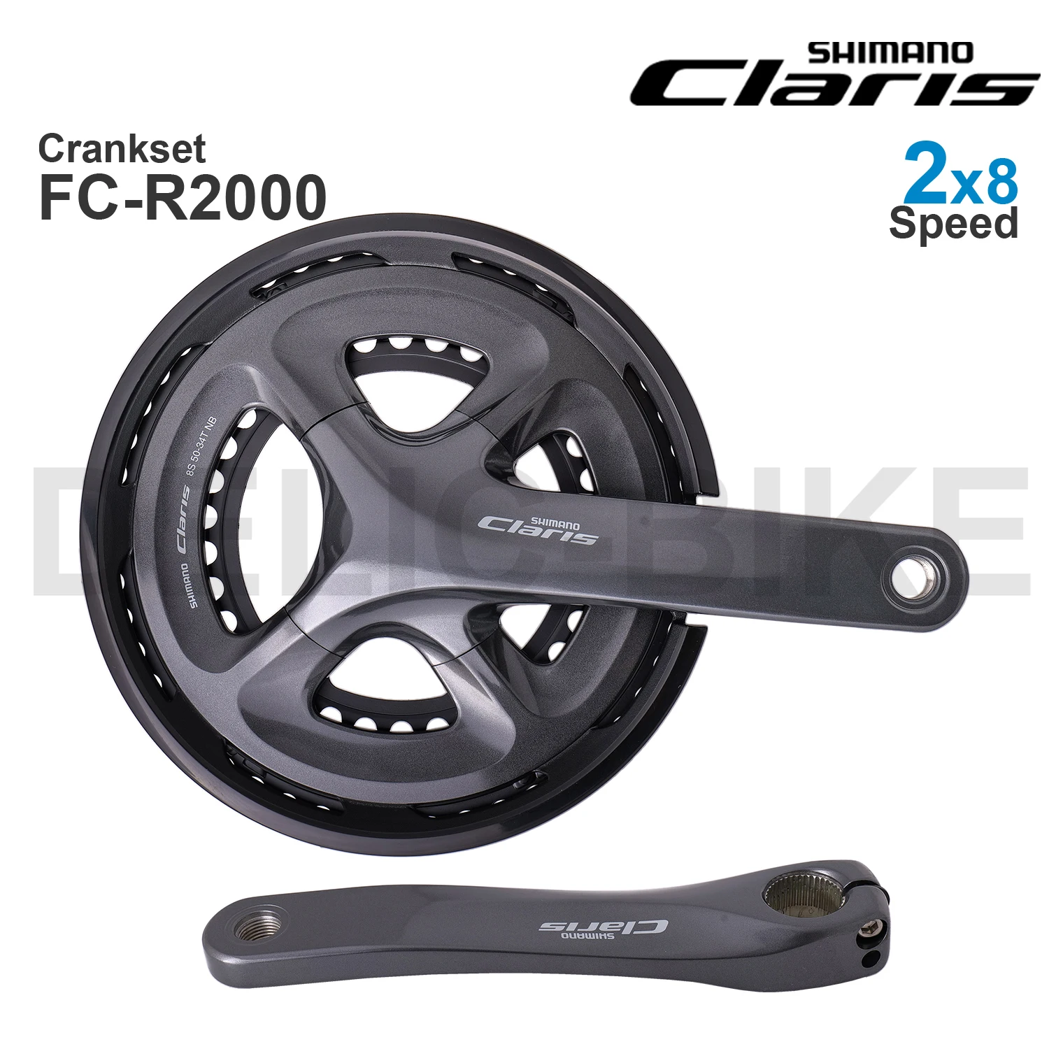 SHIMANO CLARIS CRANKSET 2X8s FC-R2000 50-34T Original Parts
