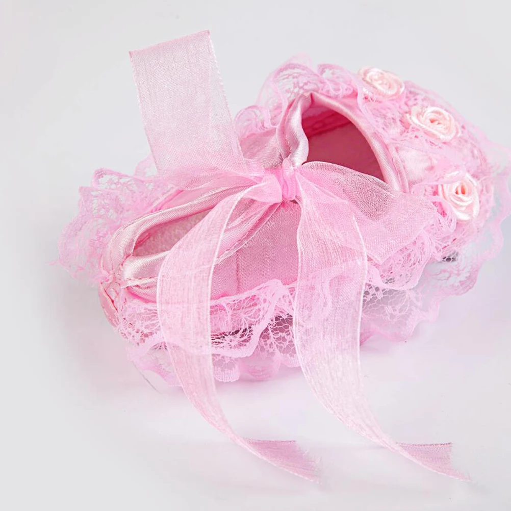 

1 пара детских туфель принцессы с кружевом розового цвета, простой дизайн для новорожденных девочек, размер 11, прочная мягкая обувь для кроватки