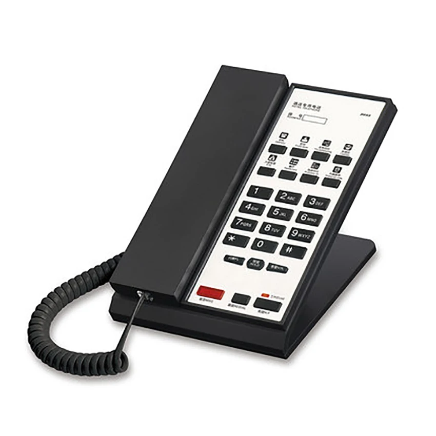 Desktop Corded Landline Phone Fixed Telephone with Straight Headset, Message Storage, Hands-free Volume Adjustment for Hotels