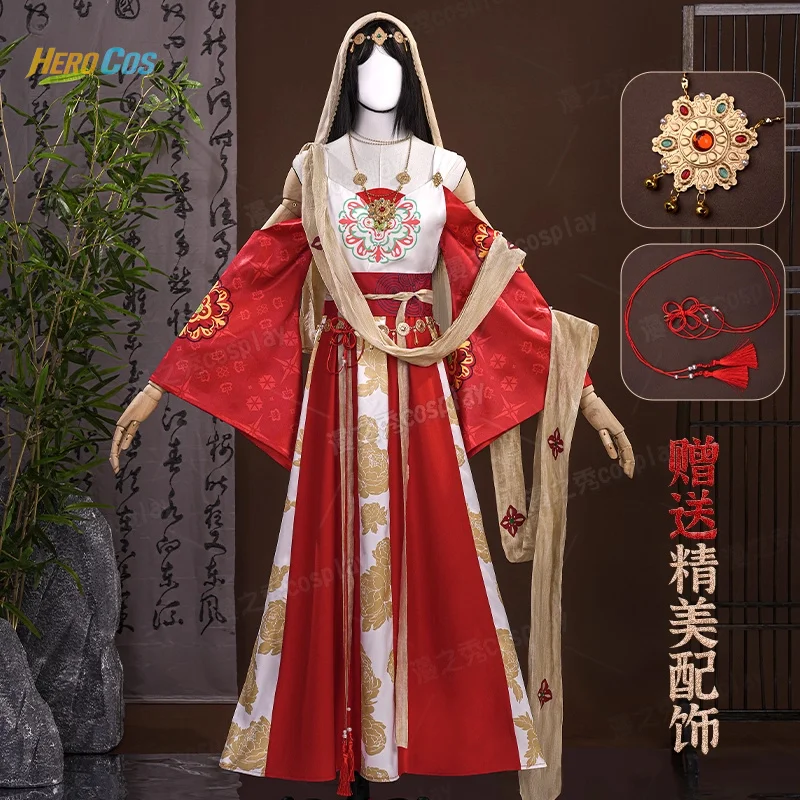 HERO Cos Where Winds Meet Miracle Xiuxiu disfraz de Cosplay vestido de Anime collar pendientes horquilla fiesta de Halloween para mujeres