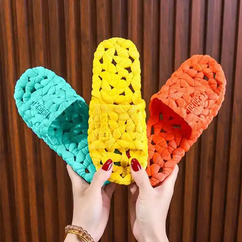 

Мягкие дышащие легкие мужские тапочки с перфорацией для дома, летние, нескользящие, для ванной, женские тапочки Fly Blue Valley