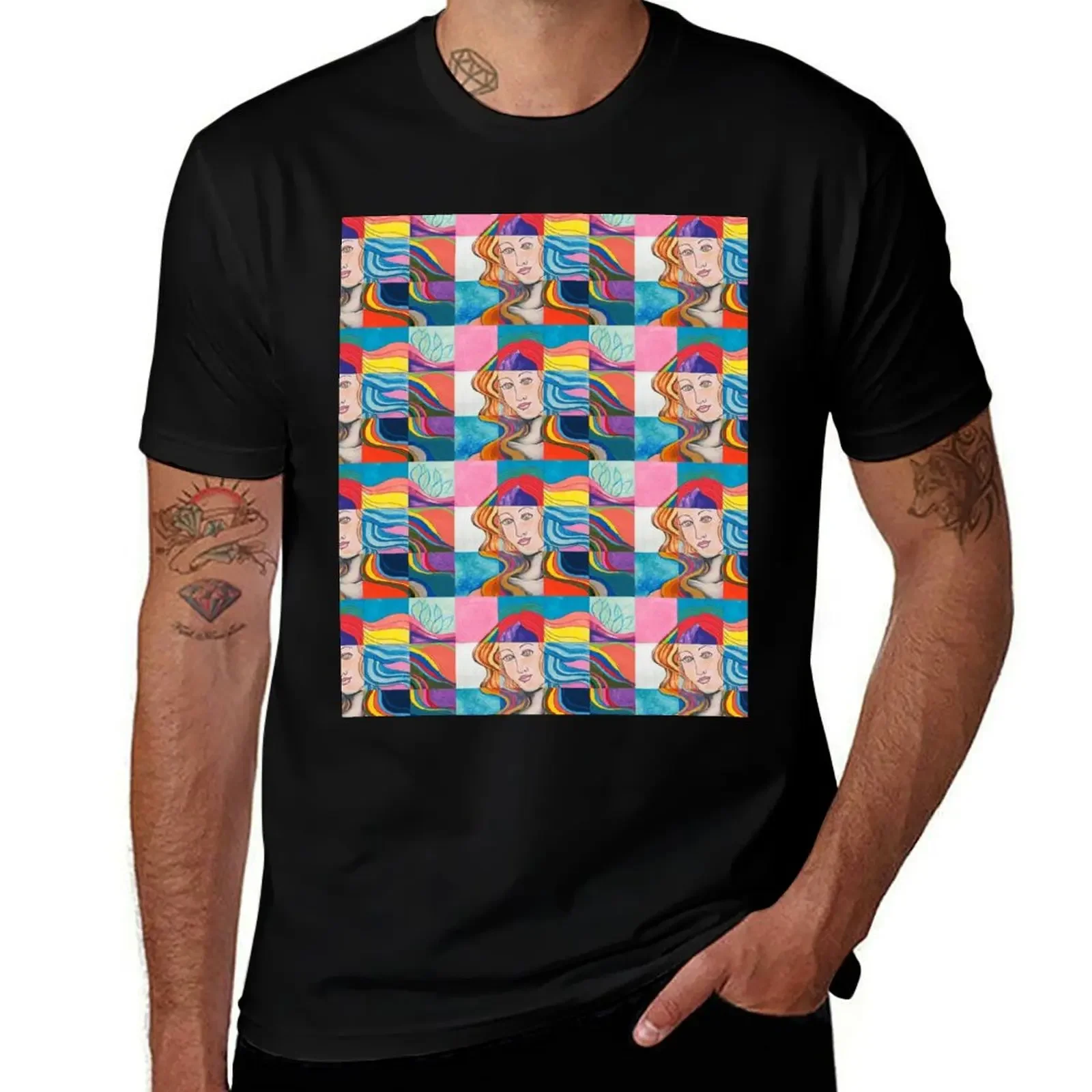 Modern Venus Botticelli Inspired Pop Art Mixed Media T-Shirt Louboutins anime figures custom t-shirts oversized t shirts for men