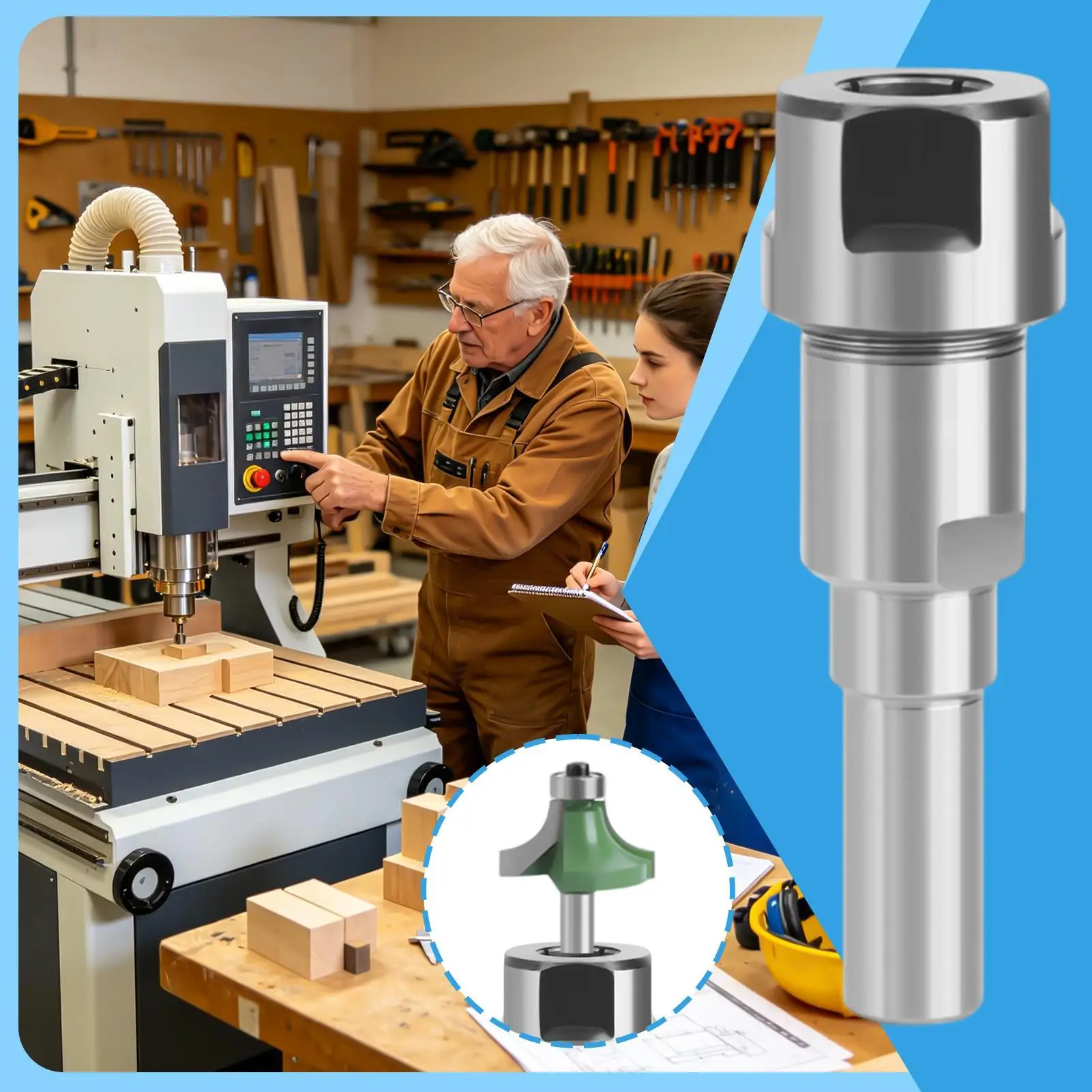 Router Bit Extender Chamfer Gripper End Mill Extension For Wood Engraving Trimming Tight Space Grinding DIY Craft Furniture