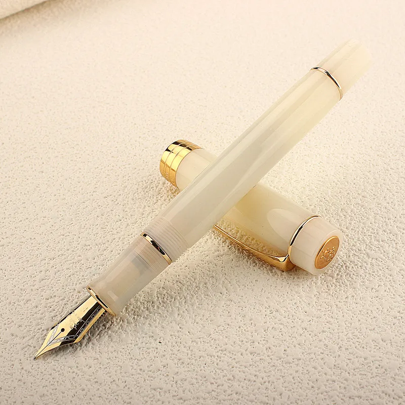 JINHAO 100 Centennial Resin Fountain Pen Color Block EF/F M / Bent Nib Golden Clip Office School Supplies Stationary PK 9019