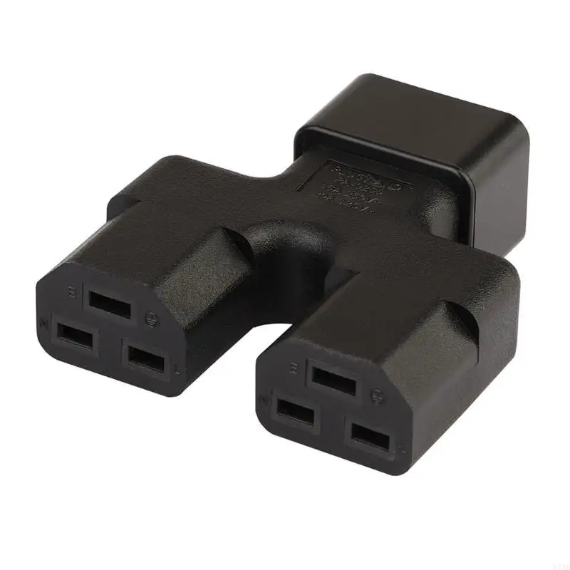 H7JF Safety IEC320 C20 Male to Dual 2xC21 Power Power Splitter Adapter C20 Mal