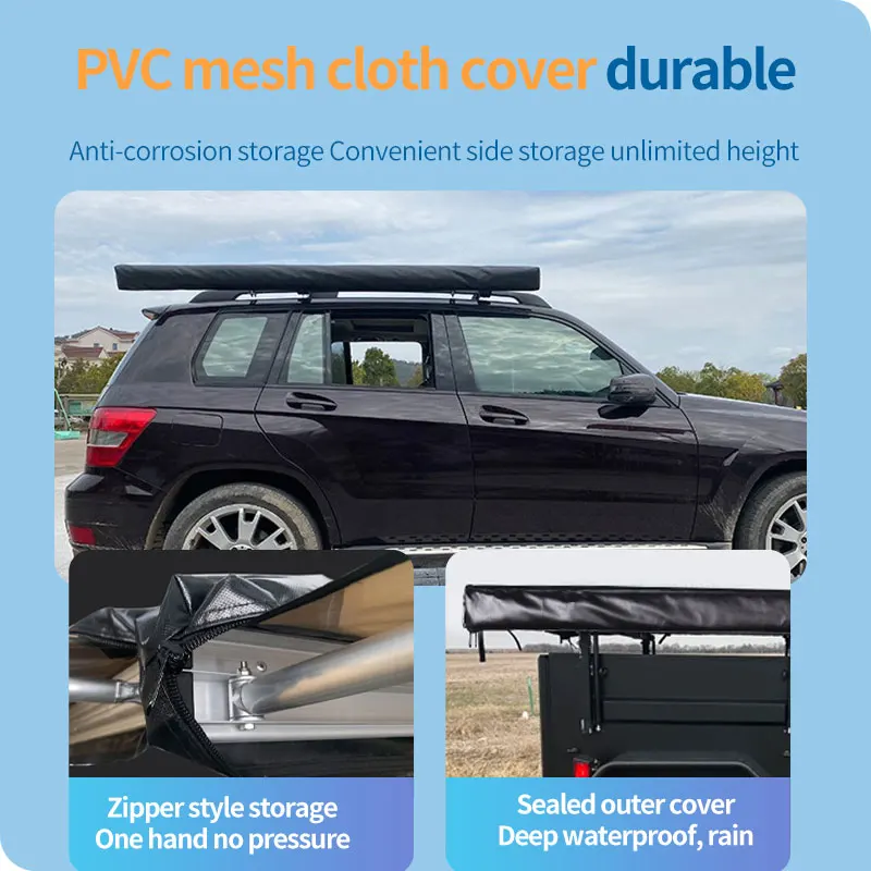 SUV Car Side Awning Portable Roof Rack Awning for Camping and Travelling