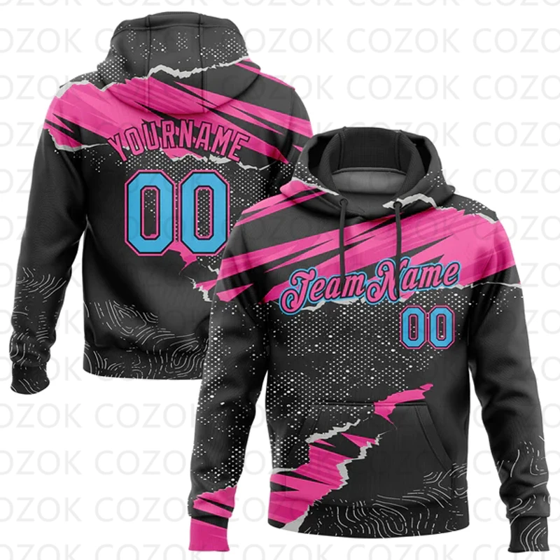Customized Hoodies Pink Color Jersey 3D Printed  Unisex Pullovers Hoodie Casual Sweatshirts