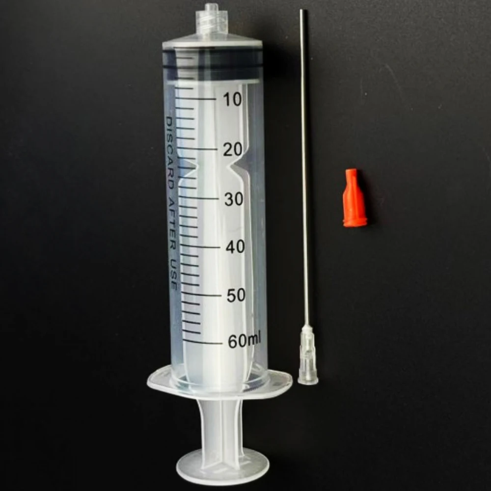 100ml Kunststoff-Luer-Lock-Spritze, Industriespritzen mit 4-Zoll-Klebstoff-Dosierspitze und Kappen für Öl, Klebstoff, Flüssigkeiten, Tierfütterung