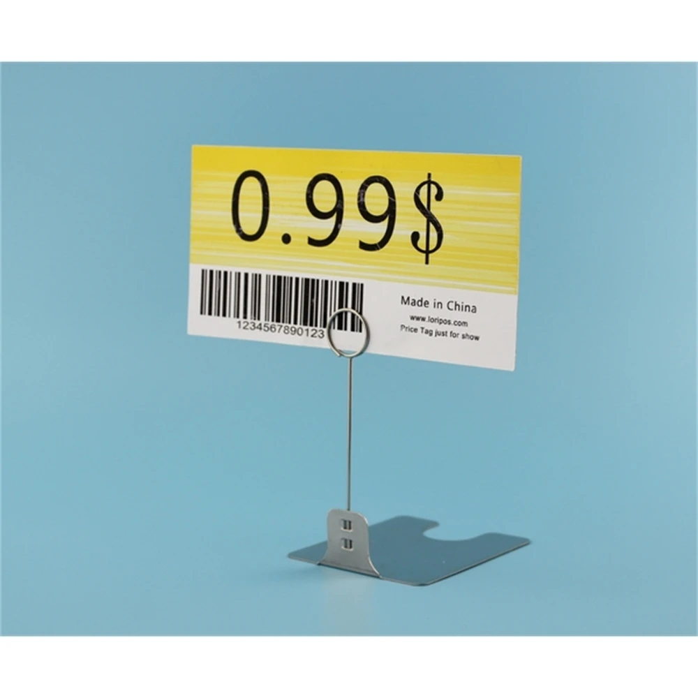 Metal Cake Food Store Price Card Holder Clip Stand Stainless Steel Label Tag Clip Clamp Desktop Shelf Price Talker image 3