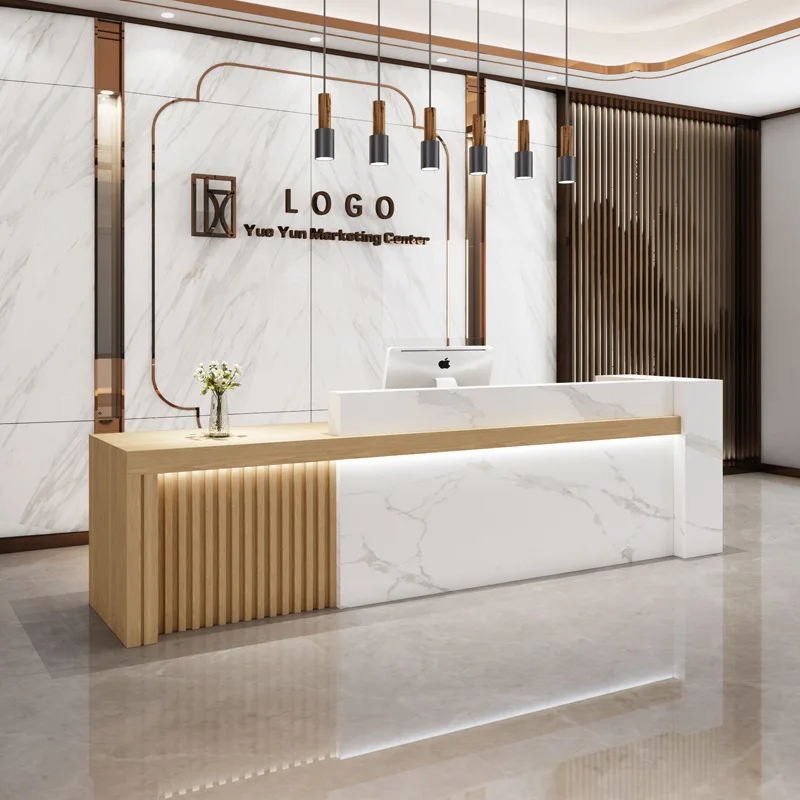 Company front desk reception desk clothing store checkout page beauty salon barber shop training institution front desk bar