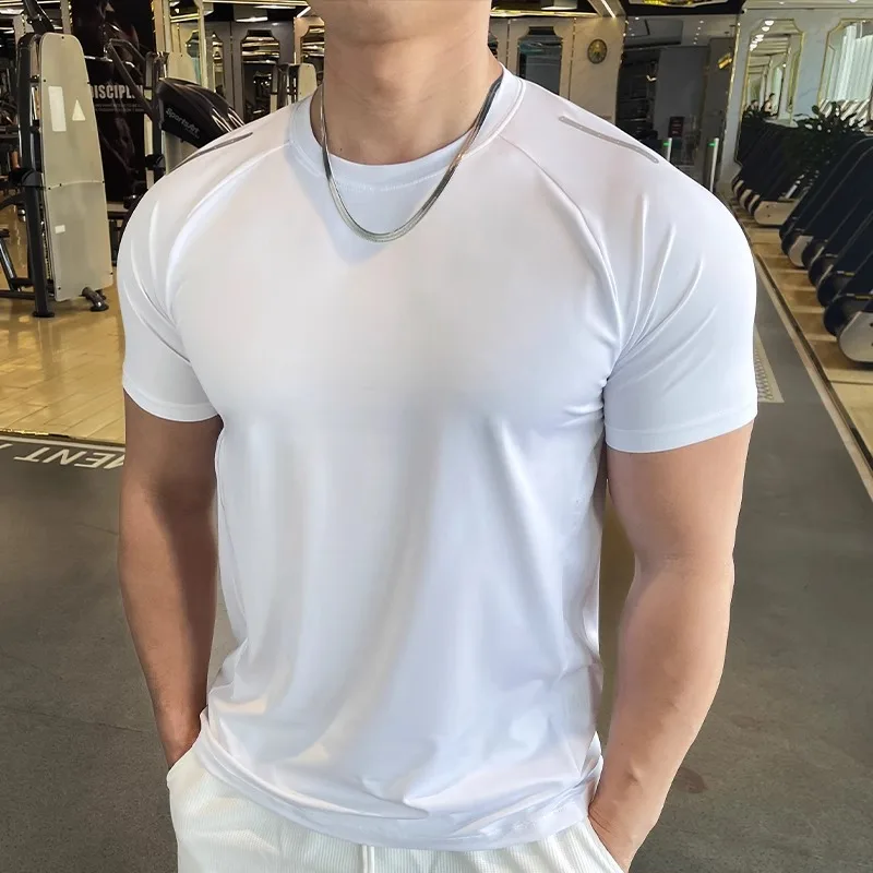 

Gym Fitness Training Clothes Men High-elasticity Quick-drying Breathable Sports Tight-fitting Running Short-sleeved T-shirts