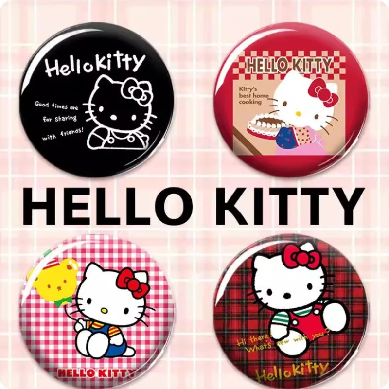 

Hello Kitty Brooch Anime Figure Cute Lapel Pins Backpack Q Figural Anime Merchandise Clothing Decoration Children Christmas Gift