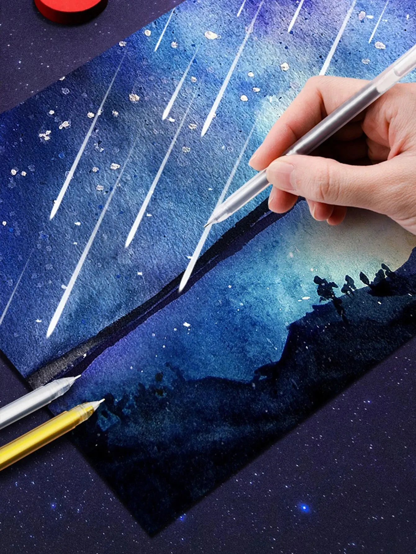 12-farbiger Nadel-Textmarker mit großer Kapazität, feine Spitze, 0,5 mm, Gelstift, Zeichnung, DIY, schwarzer Karton, Zeichnung, Markierung, Tagebuch, Kritzeln – Detail 9