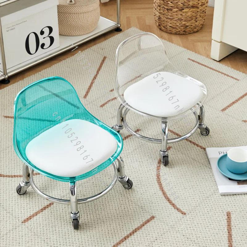 For Kids' Use Kids’ Rolling Household Backrest Low Stool with Wheels Toddler Roller Skating Chair, Stylish Small Chair
