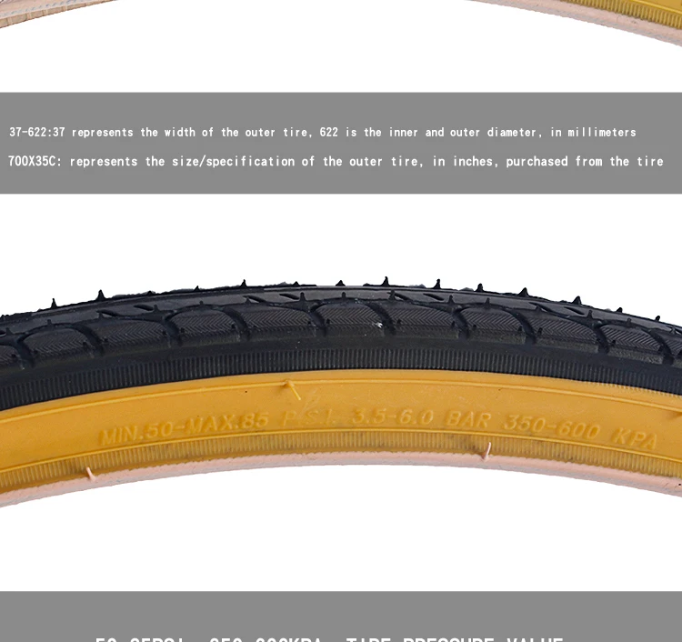 Kenda 700C Bicycle Tire 700x23C 25C 28C 32C 35C K191 K193 Ultralight Yellow Side Tyre Pneu Bicicleta Road Bike Tires