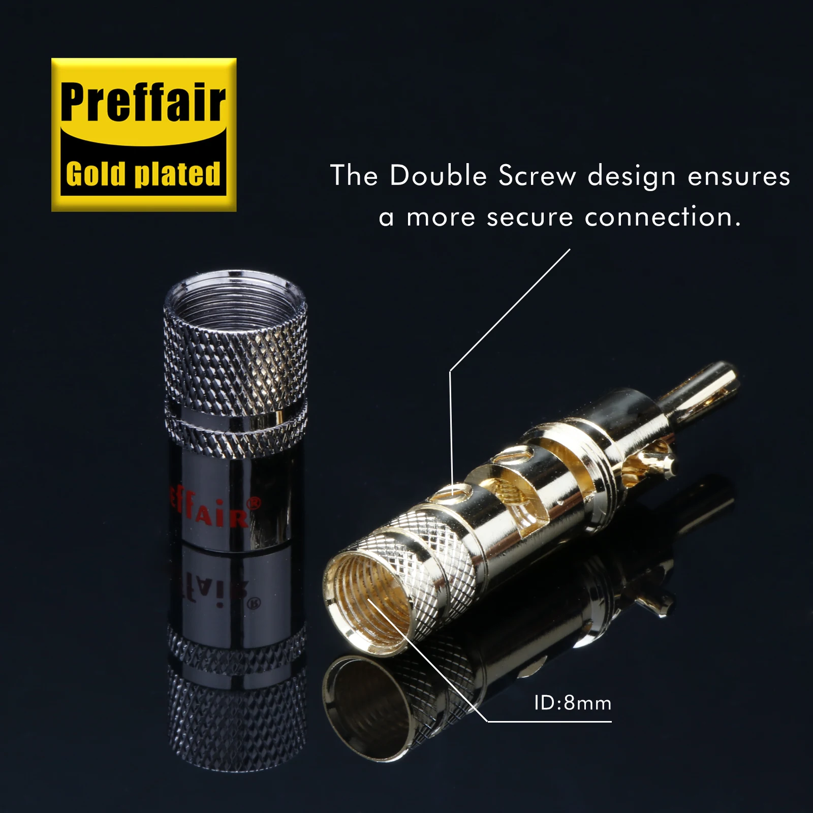 Preffair 8Pcs 24k Gold Plated  - Banana Plug review and price