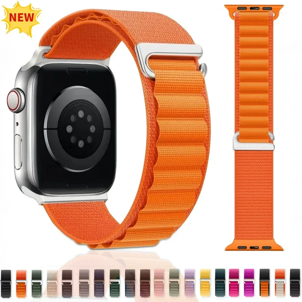 Bracelete de Nylon para Apple Watch, Alpine Loop, Pulseira para iWatch Series Ultra 10, 9, 8, 7, 6, 5, 3, SE, 46mm, 44mm, 45mm, 42 milímetros, 49