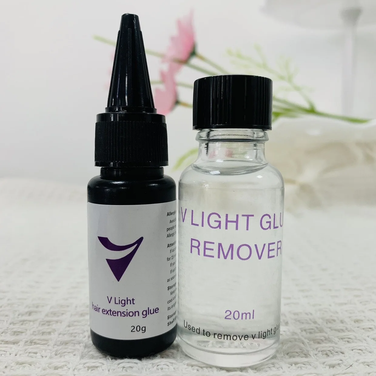 غراء تطويل الشعر بالأشعة فوق البنفسجية مع مزيل ضوء الأشعة فوق البنفسجية 20 جرام 20 مللي على شكل حرف V غراء تمديد الشعر الخفيف لتطويل الشعر بسرعة #3
