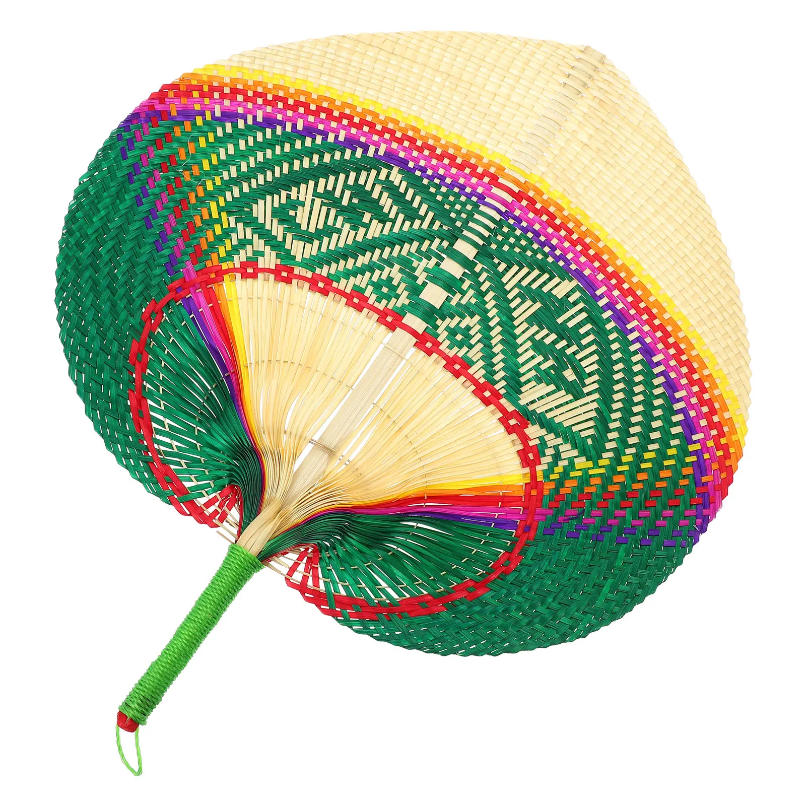 

Bamboo Handwoven Fan Vintage Beach Manual Decorative Handmade Comfortable Cooling Outdoor Fans Peach Shape