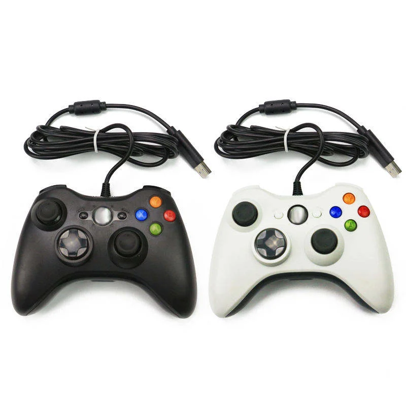 USB سلكي للوحة ألعاب XBOX 360 مع محرك اهتزاز وحدة تحكم عصا التحكم في ألعاب الكمبيوتر لوحدة التحكم Manette Joypad