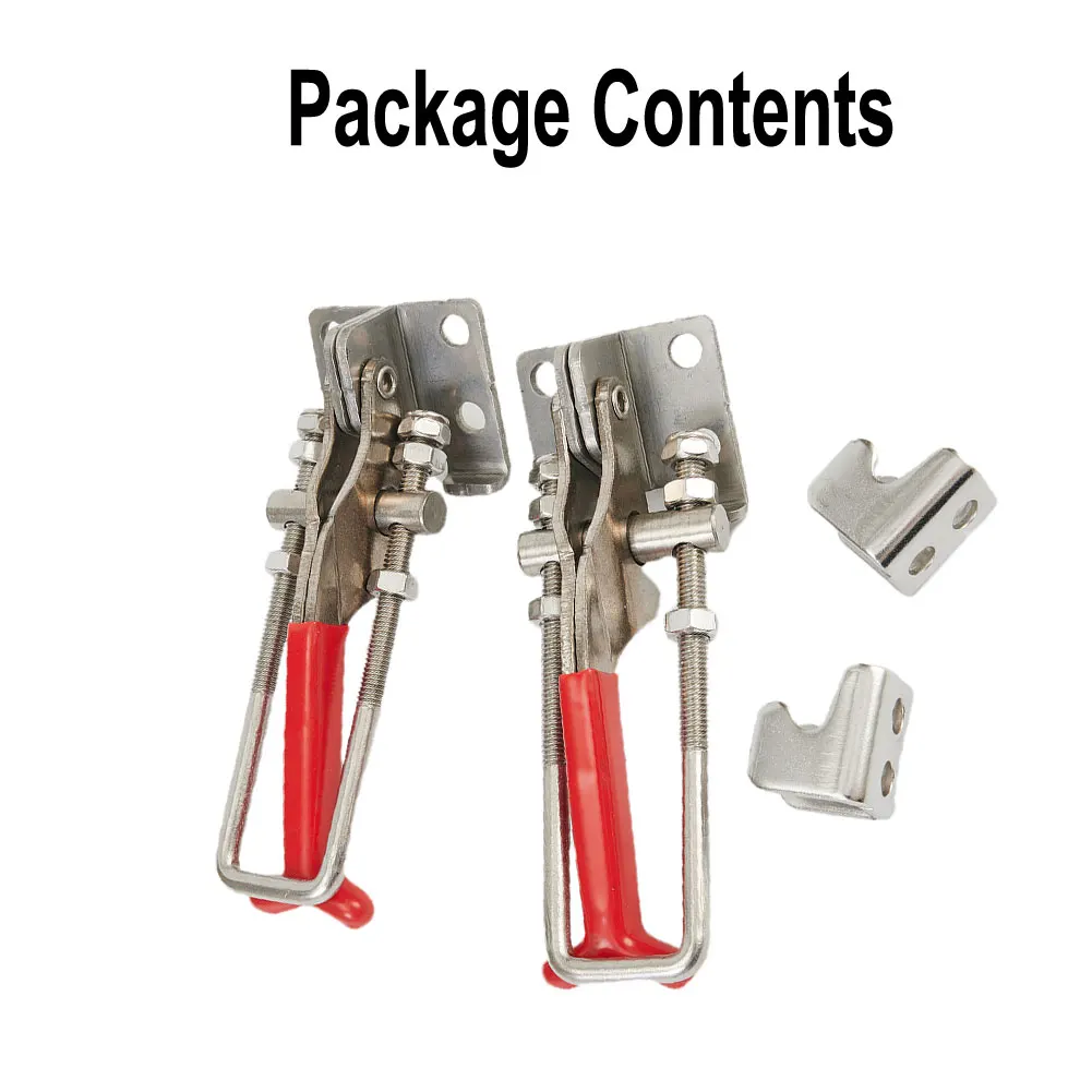 Stainless Steel Load 200kg Rustproof Self lock for toggle Clamp Load 200kg 2pcs Vibration Adjustable Handle Buckle