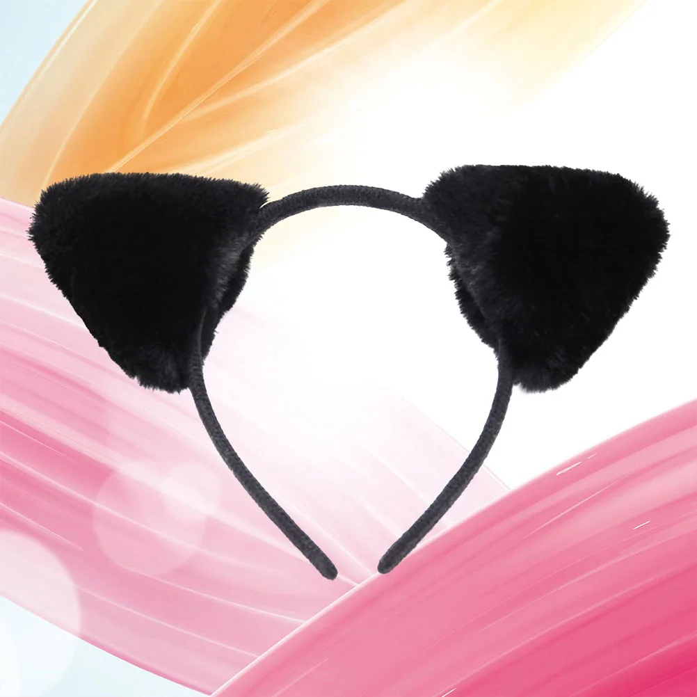 

2 Pcs Hair Bands Cat Ears Hairband Headband Earth Tones Headdress Girl Hoop Black Woman