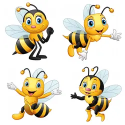 M402 Cute Little Bee Cartoon Insect Wall Sticker Children'S Bedroom Decoration Sticker Toilet Refrigerator Car Sticker