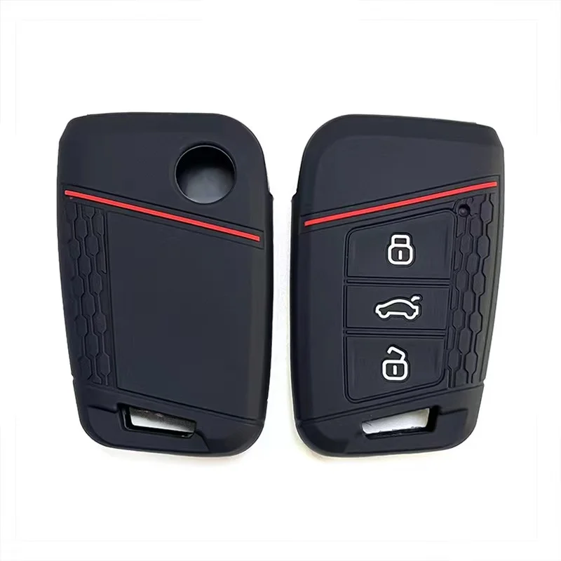 Car Key Case 3 Button Silicone Keys Cover Auto Accessories for Golf Jetta POLO for Yeti Superb Rapid Octavia for SEAT Leon Ibiza