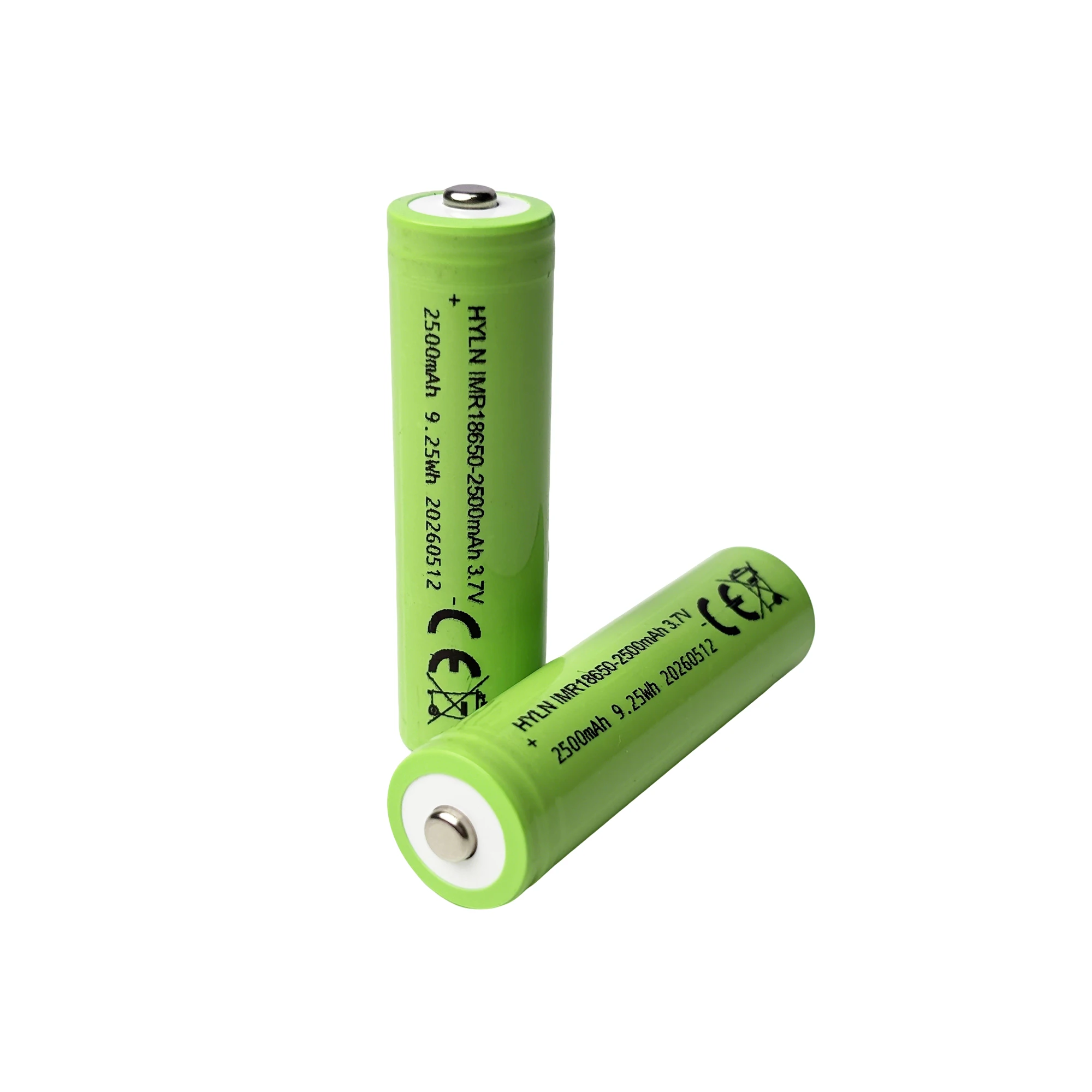 3.7V 18650 Lithium Battery 2500mAh 9250mWh Pointed Tip Rechargeable Cell 3C Certified Fit T12D Power Control