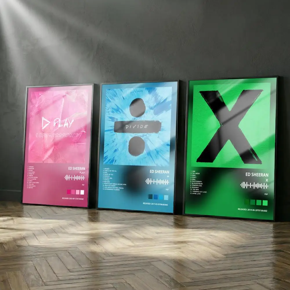 Eds S-Sheeran Poster-Album-Set, modernes Cover-Wandkunstwerk für Zimmer, Leinwandgemälde, Kunstdruck, Heimwanddekoration, Bild, Geschenk