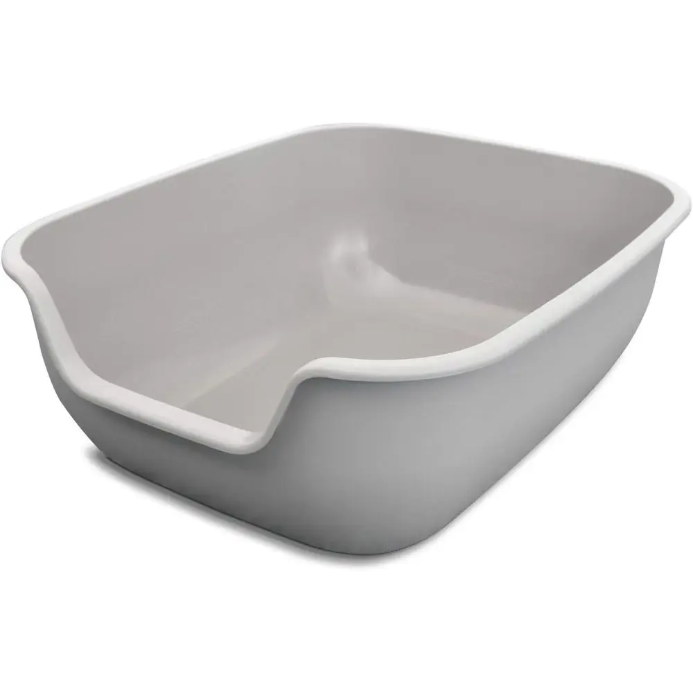 Large Non-Stick Litter Box with Pet-Safe Coating for Easy Cleaning, Open Top Design Encourages Use, Durable ABS Plastic Construc