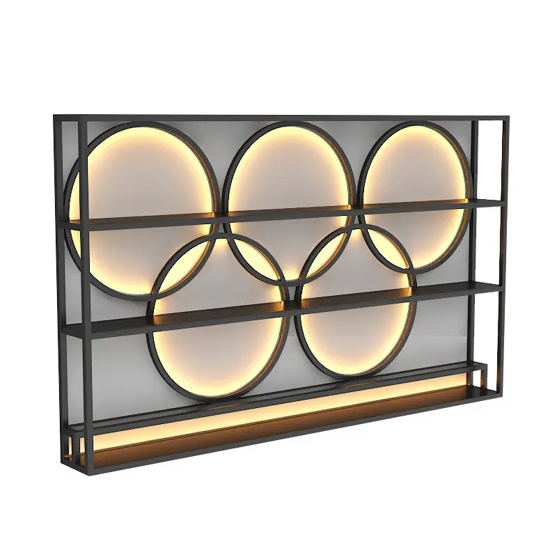 Industrial style wall-mounted bar wine rack catering cashier background wall rack wine cabinet wine display rack