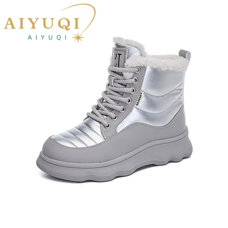 

AIYUQI Snow Boots Women New 2024 New Winter Shoes Platform Women's Ankle Boots with Fleece Warm Women's Boots