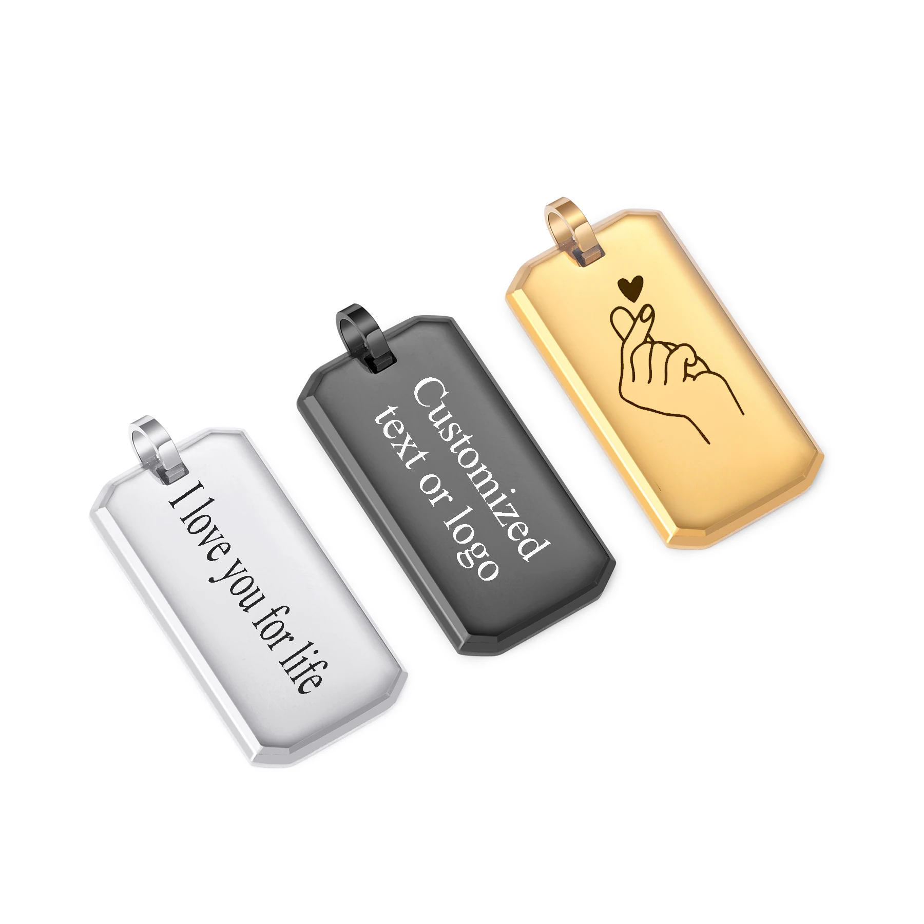 1pcs Dog Tag Necklace for Men Titanium Steel Military Thick Rectangle Pendant Can Be Engraved Military Brand Identit Jewelry Gif