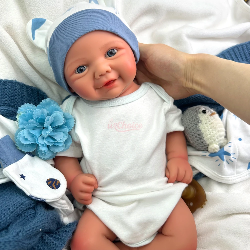 43cm Adorable Girl/Boy Vivienne Lifelike Silicone Reborn Baby Doll Soft Washable Teaching Rebirth Doll Anatomically Correct