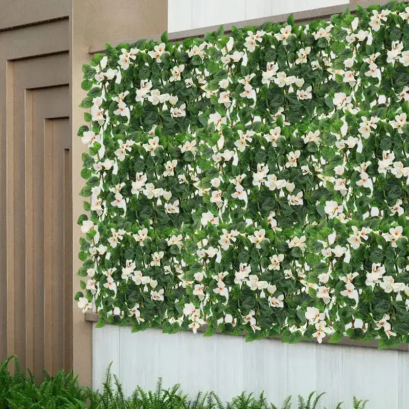 Artificial Leaves Fence Durable Decorative Stretchable Trumpet Fence Privacy Screen For Balcony Landscaping home Garden supplies