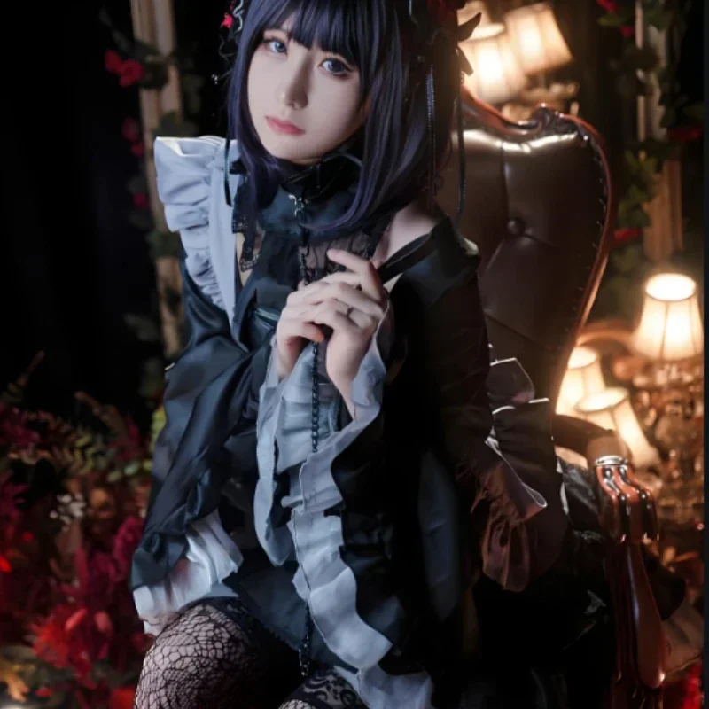 Disfraz de Anime My Dress Up Darling Marin Kitagawa, conjunto completo de accesorios de Cosplay, uniforme de sirvienta, trajes para mujer, vestido de fiesta Lolita