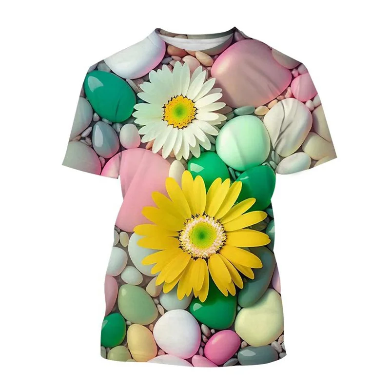 

Футболка с 3D-принтом Cobblestone для мужчин и женщин, модная футболка с графическим изображением камней и кристаллов, повседневные уличные топы с круглым вырезом и коротким рукавом