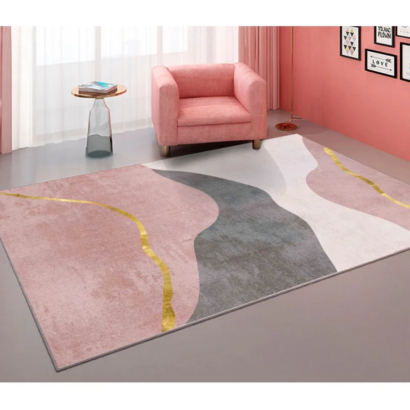 VIKAMA ins Wind Girl Wind Home Living Room Girl Pink Carpet Bedroom Covered With Large Bed Blanket Absorbent Non-slip Blanket